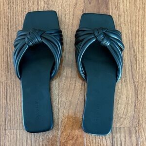 Open Edit Black Knotted Women's Sandals